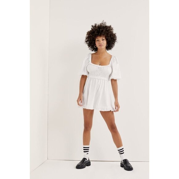 For Love & Lemons Jackson Mini Dress in Ivory X-Small New Womens Poplin - Picture 6 of 17